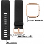 Heyroy Fitbit Blaze Frame + Armband Silikon Ersatz Replacement Wrist Band Strap Uhrenarmband mit und Metallrahmen für Fitbit Blaze Smart Fitness Watch