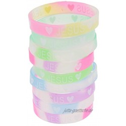 Kesheng Jesus Love Silikon-Gummi-Armbänder 1 Stück zufällige Farbe
