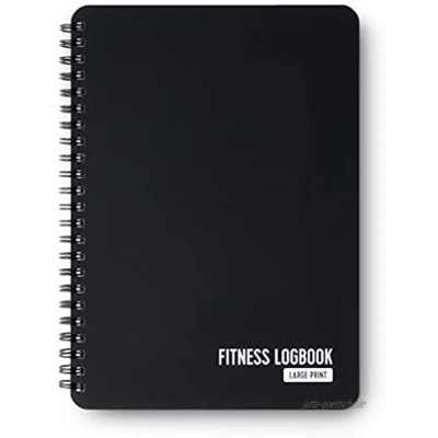 Fitness Logbuch Softcover schwarz groß bedruckt