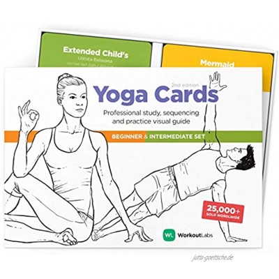 WorkoutLabs Yoga Karten I & II Komplettset: Professionelles Lernen Klassensequenzierung und Übungshandbuch Plastik Yoga Karten Kinder Eltern mit Sanskrit Englisch