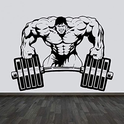 XAOQW Bodybuilding Gym Fitness Trainer Sport Muskel Wand Aufkleber Vinyl Gewicht Heben Hantel Aufkleber Art Deco Gym Club Wandbild