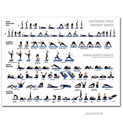 YGYT Sport-Leinwand für Ashtanga Yoga Primary Series Chart Nordic Poster auf Leinwand für Home Gym I ungerahmt I 61 x 81,3 cm