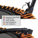 MotionXperts Minitrampolin Ø 113 cm mit höhenverstellbarer Haltestange Indoor Trampolin mit Bungee-Seil-System Füße klappbar belastbar bis 125 kg