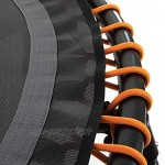MotionXperts Minitrampolin Ø 113 cm mit höhenverstellbarer Haltestange Indoor Trampolin mit Bungee-Seil-System Füße klappbar belastbar bis 125 kg
