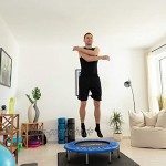 Relaxdays Trampolin faltbar Indoor Fitness H x B x T: 22 x 95 x 95 cm Maximalbelastung 100 kg blau-schwarz