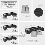 GORILLA SPORTS® Aerobic Stepper 3-Fach höhenverstellbar Fitness Step-Brett XS XL