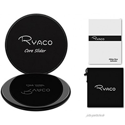 Ryaco Gleitscheiben – Doppelseitige Gliding Discs für Hause Training Bauch Workouts & Ganzkörpertraining – Gratis Tragebeutel – Für Teppich & Holzböden