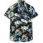 Leinenhemd Herren Kurzarm Relaxed-fit Henley Shirt Männer Retro Ethnische Freizeithemd Sommer Strand Gemustertes Grandad Hemd