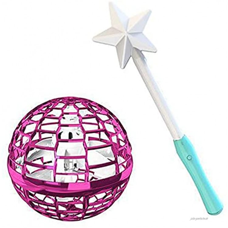 LFTS Magischer Fliegender Spielzeugball für Kinder,LED Adults Outdoor Indoor Drohnen Spielzeug Mini Drohne Magischer handgesteuerter Ball Jungen Mädchen,Barbie Powder