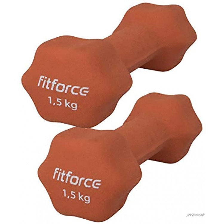 ARCORE Fitforce Paar Neopren Training Fitness Hanteln 0,5kg 1kg 1,5kg 2kg 3kg 4kg rutschfest Hantelset Workout Gewichte für Damen Männer Kinder Krafttraining Gymnastik