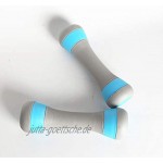 Chrasy 2er-Set Neopren Kurzhanteln Blau Hantel Workout Gewichte für Gymnastik Kurzhanteln Einstellbares Gewicht bis zu 2 kg für Gymnastik Aerobic Pilates Fitness