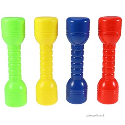 LIOOBO 4 Stücke Kunststoff Hand Hanteln für Kinder Gewichte Fitness Home Gym Übung Langhantel Kinder Übung Fitness Sport Spielzeug Rot + grün + Gelb + Blau
