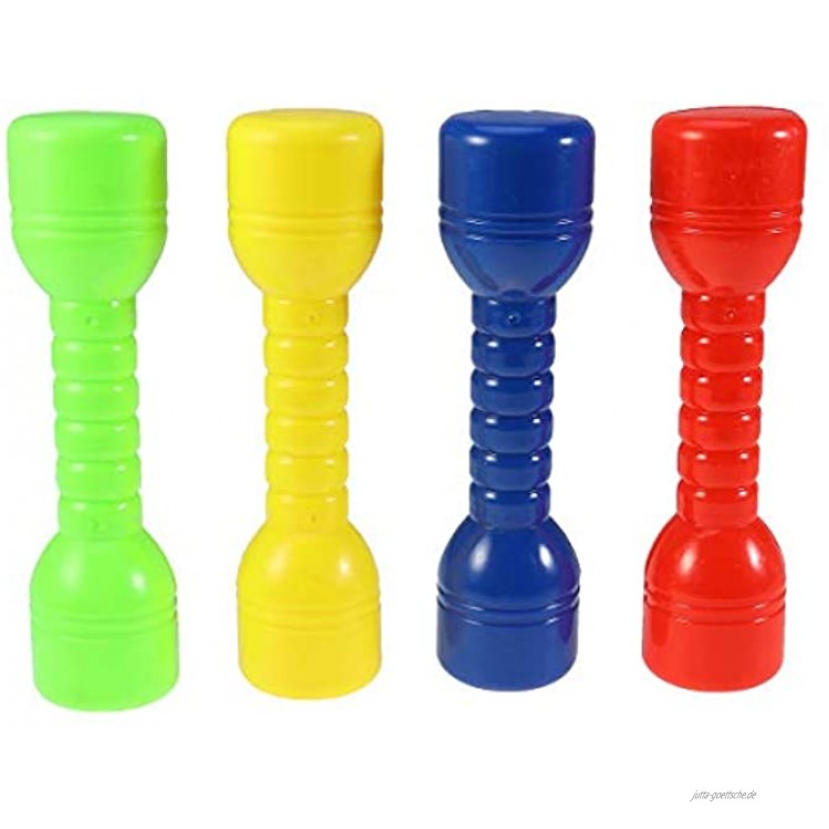 LIOOBO 4 Stücke Kunststoff Hand Hanteln für Kinder Gewichte Fitness Home Gym Übung Langhantel Kinder Übung Fitness Sport Spielzeug Rot + grün + Gelb + Blau