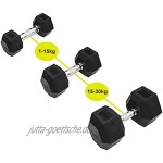 Sporttrend 24 Hexagon Hantel 1-30 kg | sechseckige Kurzhantel Hantelstange für EIN intensives Ganzkörpertraining