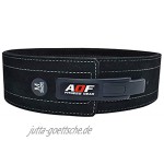 AQF Leder Gewichthebergürtel 4 Gepolsterte Lendenwirbelstütze mit Wildlederfutter und Hebel-Schnalle Powerlifting Fitness Gürtel