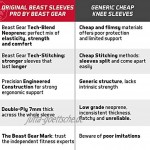 Beast Gear Beast Sleeves Pro Kompressions-Kniebandagen aus Neopren doppelschichtig für Unterstützung und Schutz Gewichtheben Crossfit Powerlifting Strongman Kniebeugen Kreuzheben olympisches Heben
