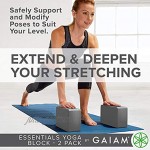 Gaiam Essentials Yoga Block 2er Set stützende weiche rutschfeste Schaumstoffoberfläche für Yoga Pilates Meditation
