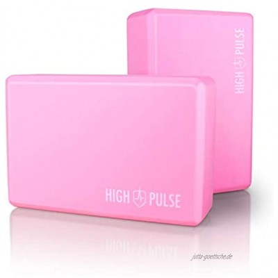 High Pulse® Yoga Block 2er Set Hartschaum in versch. Farben – Hochwertige Yogablöcke als praktisches Zubehör und Hilfsmittel für Übungen die eine hohe Flexibilität erfordern