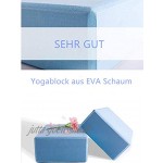 L&S Yogablöcke 2 Stück + Yogagurt Blau Rosa Yoga Block im 2er Set Blöcke für rutschfeste Übungen 23x15x8cm I Yoga Gurt 2.5m Super praktisches Yoga-Zubehör Basic Hilfsmittel