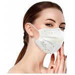 NIMIZIA 20 Stück Erwachsene Disposable Schutz Maske mit Motiv,Bunt Gittergewebe Pailletten Einweg 3-lagig Mund und Nasenschutz Atmungsaktiv Bandana für Männer Frauen