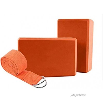 TOSSPER Yoga Blöcke 2-Pack und Bügel Set Yoga Bricks und Yoga Gurt Total 3 PC