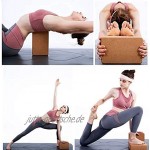 WTTX Cork Wood Yoga Block Yoga-Ziegel Stützposen mit hoher Dichte 24 x 16 x 8,8 cm für Yoga und Pilates für Anfänger und Fortgeschrittene 2pcs