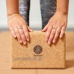 Yamkas Kork Yogablock aus 100% Naturkork | Ökologisch Hergestellt | Cork Yogaklotz für Pilates und Fitness | Natur Korkblock aus Portugal | Yoga Block für Anfänger und Fortgeschrittene