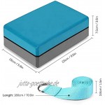 Yoga-Blöcke Yoga-Blöcke mit Yoga-Gürtel Eva Foam Übungs-Yoga-Blöcke Steine ​​​​für Dehnungsflexibilitätsausrichtung Einfach zu üben Farbe: Blau Größe: Einheitsgröße