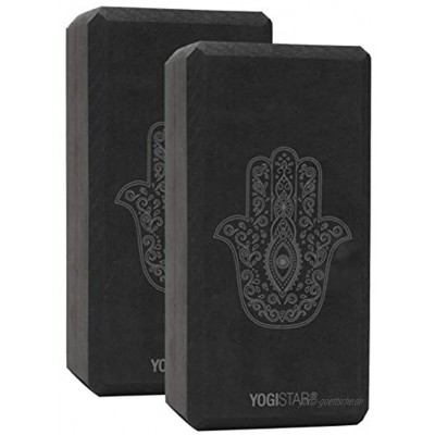 Yogistar Yogablock Yogiblock Basic Art Collection Hand of Fatima Zen Black 2 Stück