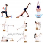 zicheng maoyi Yoga Block Kork 2er Set aus 100% Naturkork,Korkblock für Yoga,Fitness Pilates Training | Yoga-Block für Anfänger und Fortgeschrittene Stabil & rutschfest