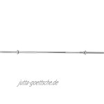 GORILLA SPORTS® Langhantel-Stange mit Sternverschlüssen 150 180 200 cm Standardnorm gerändert und verchromt