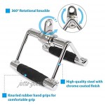 Rudergriff Double Seated V Row Close Grip Handle Twin Cable Training Grip Bar Gym Cable Attachment Bar V Sharp Bar Push-down Double D Handle for Fitness,Home Gym Exercise Accessories