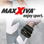MAXXIVA® Gewichtsmanschetten Laufgewichte Set GRAU 2 x 1,5kg Füllung Eisensand Joggen Workout Lauftraining Armgewicht Beingewicht