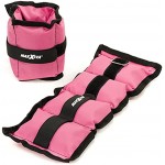 MAXXIVA® Gewichtsmanschetten Laufgewichte Set Pink 2 x 0,5kg Füllung Eisensand Joggen Workout Lauftraining Armgewicht Beingewicht