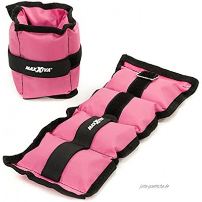 MAXXIVA® Gewichtsmanschetten Laufgewichte Set Pink 2 x 0,5kg Füllung Eisensand Joggen Workout Lauftraining Armgewicht Beingewicht