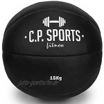 C.P. Sports Medizinball Leder Braun oder Schwarz K5 Gewichtsball Medizinbälle Ball 1kg 15kg