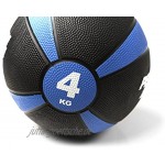 PERFORMBETTER+ Medizinball Hochwertiger Ball mit Rutschfester Gummioberfläche und integriertem Nadelventil für freies Krafttraining & Rehabilitation 4kg Schwarz Blau