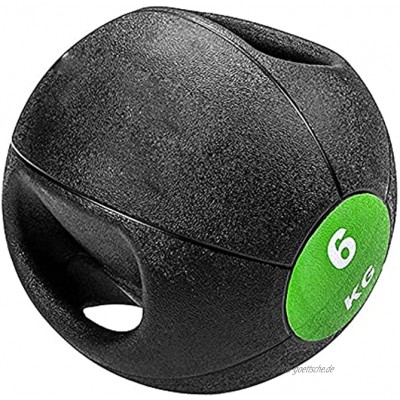 PLUY Verschleißfester Medizinball Double Grip Medizinball Fitness-Trainingsball für Erwachsene Armkraft-Trainingsgeräte Unisex Solid Ball 6 kg