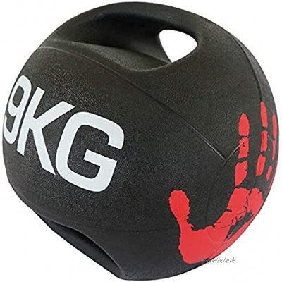 PLUY Verschleißfester Medizinball Double Grip Medizinball,Krafttrainingsgerät für den Innenbereich,No Bounce Krafttragender Fitnessball,U.