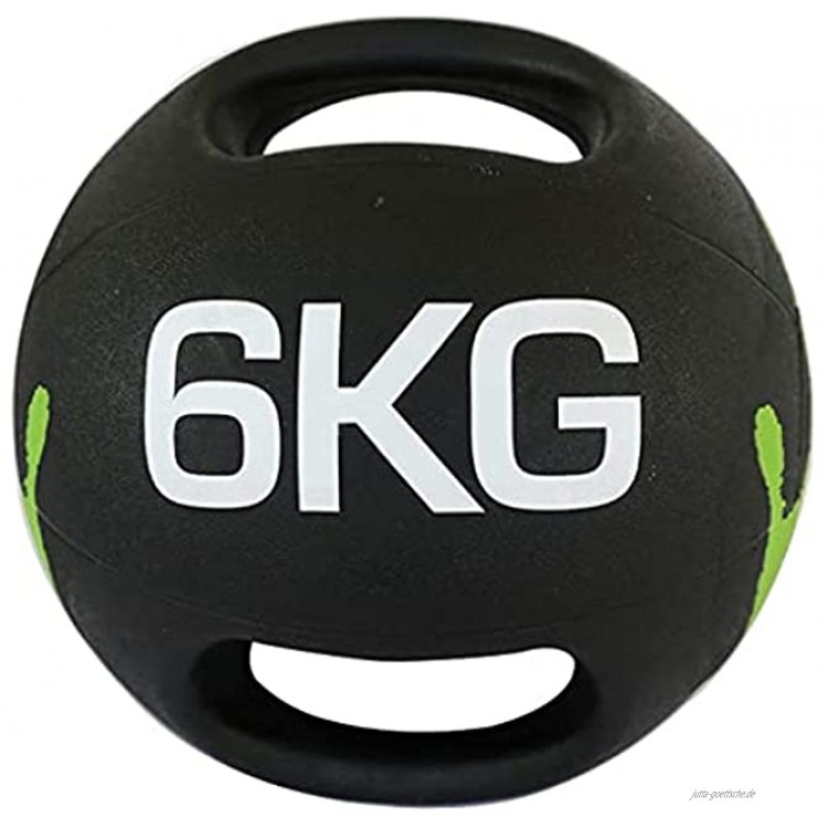 PLUY Verschleißfester Medizinball Fitness-Medizinball 6 kg,massiver Doppelgriff-Gummiball,Kernmuskeltraining-Gewichtsball