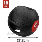 PLUY Verschleißfester Medizinball Home Fitness Medizinball,Doppelgriff-Gummiball,Kernmuskeltraining Solider Ball,3-10 kg Größe:10 kg