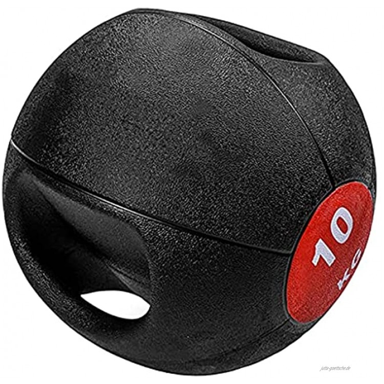 PLUY Verschleißfester Medizinball Home Fitness Medizinball,Doppelgriff-Gummiball,Kernmuskeltraining Solider Ball,3-10 kg Größe:10 kg