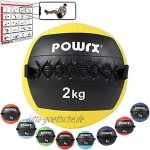 POWRX Wall-Ball Medizinball Gewichtsball Gymnastikball Deluxe 2-10 kg | versch. Farben