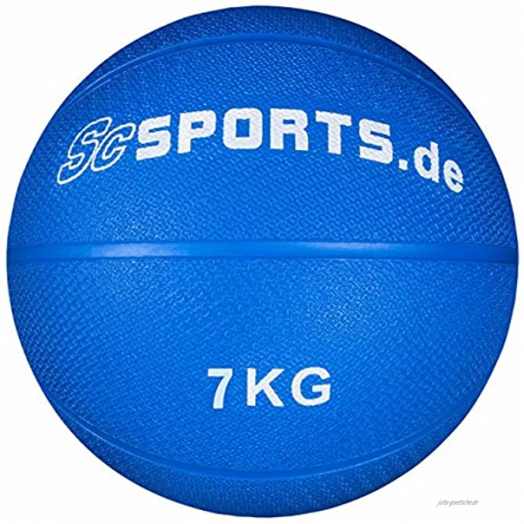 ScSPORTS Medizin- Gewichtsball für variables Fitness-Training aus texturiertem Gummi für optimalen Grip