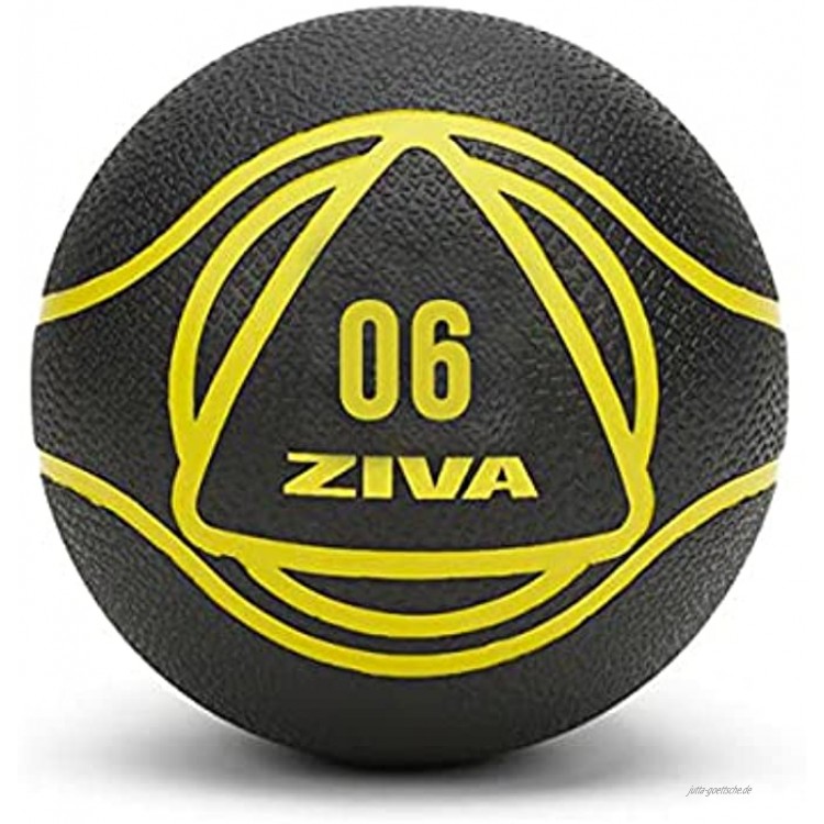 ZIVA Essentials Medizinball Fitnessball schwarz gelb 6 kg