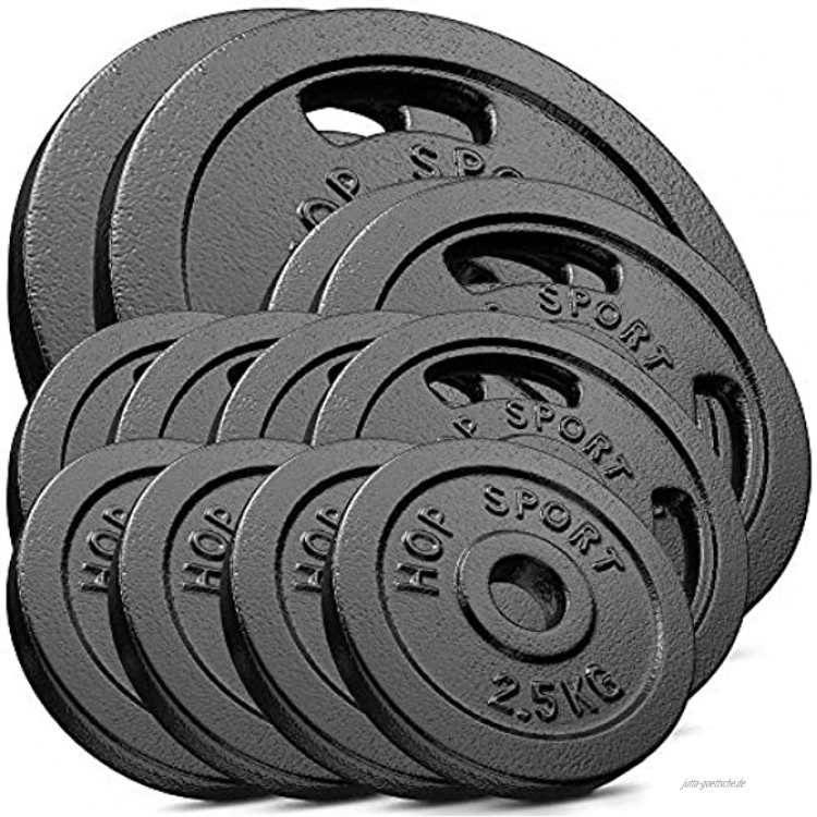 Hop-Sport 90 kg Gusseisen Hantelscheiben-Set Verschiedene Varianten zur Auswahl Gewichte mit 30 31 mm Bohrung