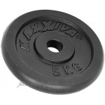 MAXXIVA® Hantelscheiben 2er Set Gewichtsplatte je 5 kg 100% Gusseisen schwarz 10 kg Fitness Krafttraining Bodybuilding Workout Gewichtheben Reha