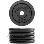MAXXIVA® Hantelscheiben 2er Set Gewichtsplatte je 5 kg 100% Gusseisen schwarz 10 kg Fitness Krafttraining Bodybuilding Workout Gewichtheben Reha
