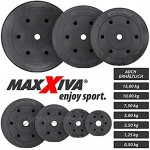 MAXXIVA® Hantelscheiben-Set Zement 25 kg Ersatzgewichte Gewichtsscheiben 6 Gewichte Muskelaufbau Krafttraining Kraftsport Fitness-Zubehör Gewichtheben