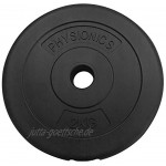 Physionics® Gewichtsscheiben Verfügbare Sets 2 2.5 5 7.5 10 kg Ø 27 mm Kunststoff Schwarz Gewichte Hantelscheiben